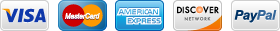 Visa | Master Card | American Express | Discover Network | PayPal