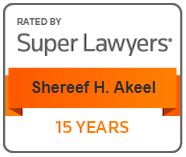 Rated by Super Lawyers | Shereef H. Akeel | 15 years