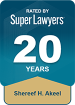 Rated By Super Lawyers | 20 Years | Shereef H. Akeel